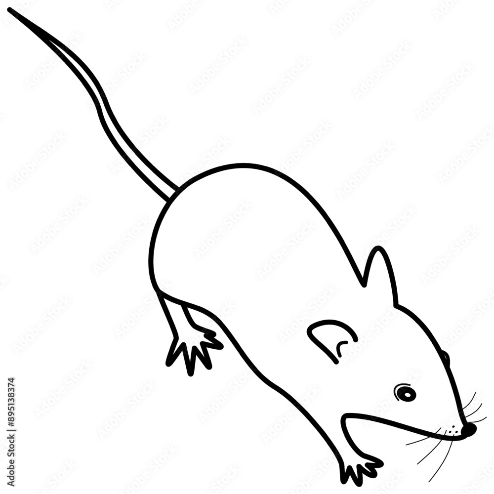 The symbol of a field mouse running - black outline The symbol of a field mouse running - black outline