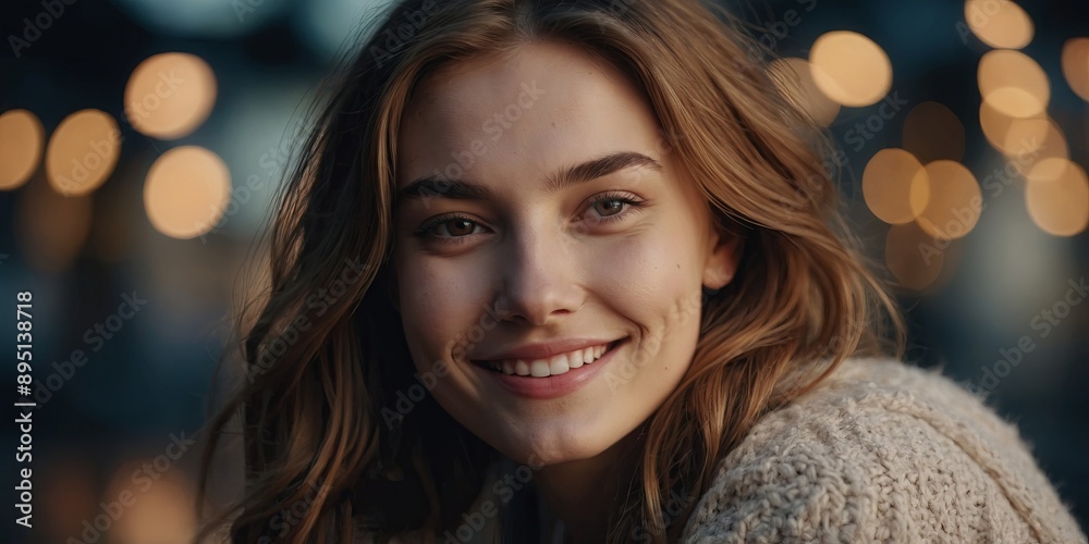 Fototapeta premium Attractive sweet young woman with a lovely smile.