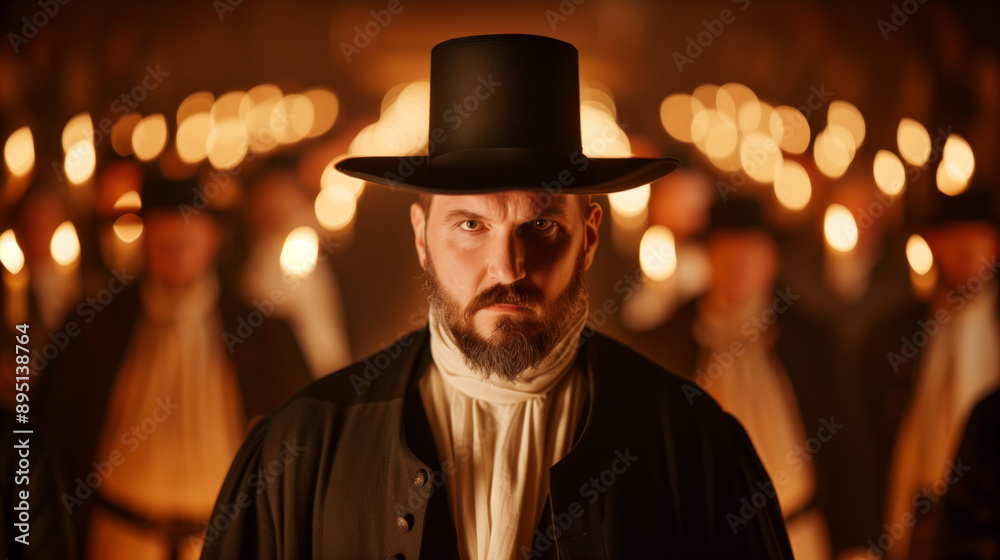 Historic reenactment of the Gunpowder Plot, actors in period costumes, dramatic lighting, engaging the audience Historic reenactment of the Gunpowder Plot, actors in period costumes, dramatic lighting, engaging the audience