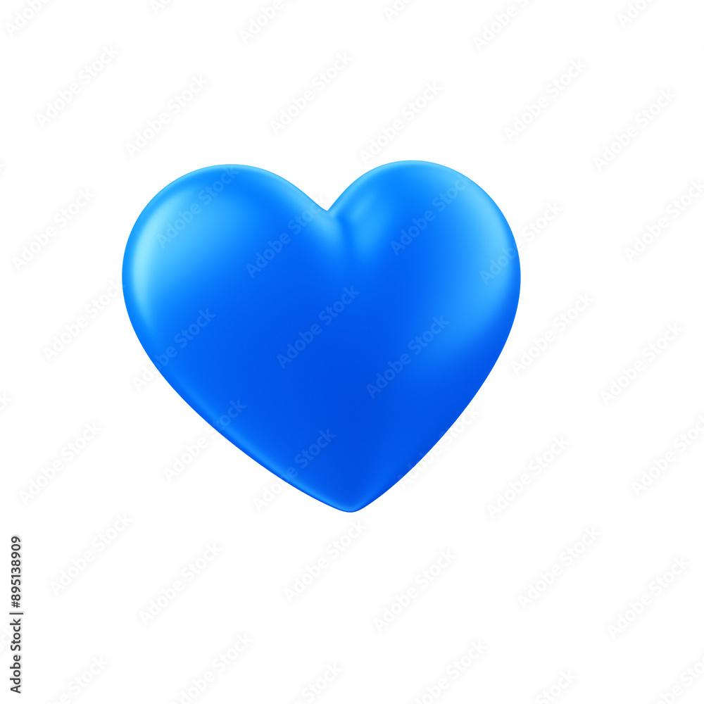 Icone de coração azul elemento 3d isolado Icone de coração azul elemento 3d isolado