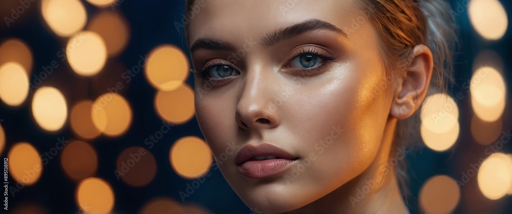 Beautiful young woman with healthy skin on color background. Beautiful young woman with healthy skin on color background.