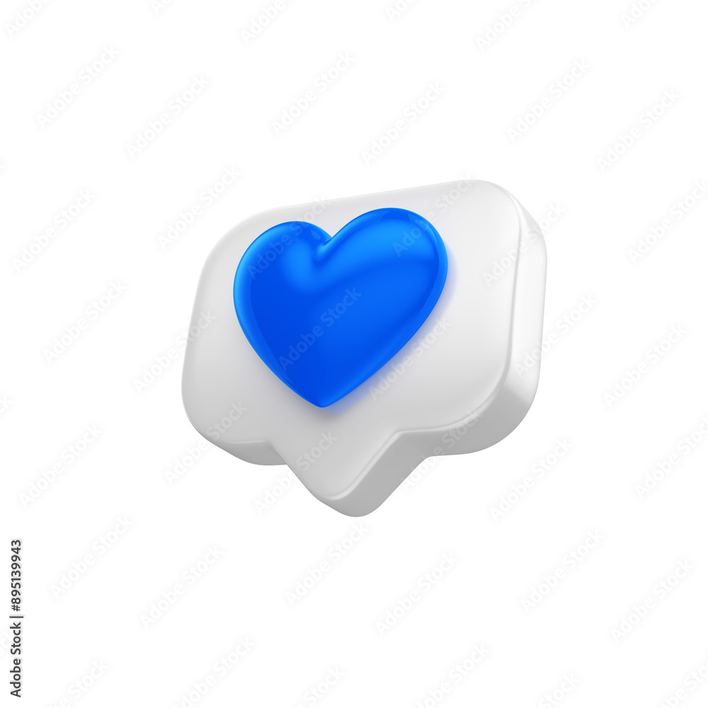 Reação de curtida azul e branco 3d render Reação de curtida azul e branco 3d render