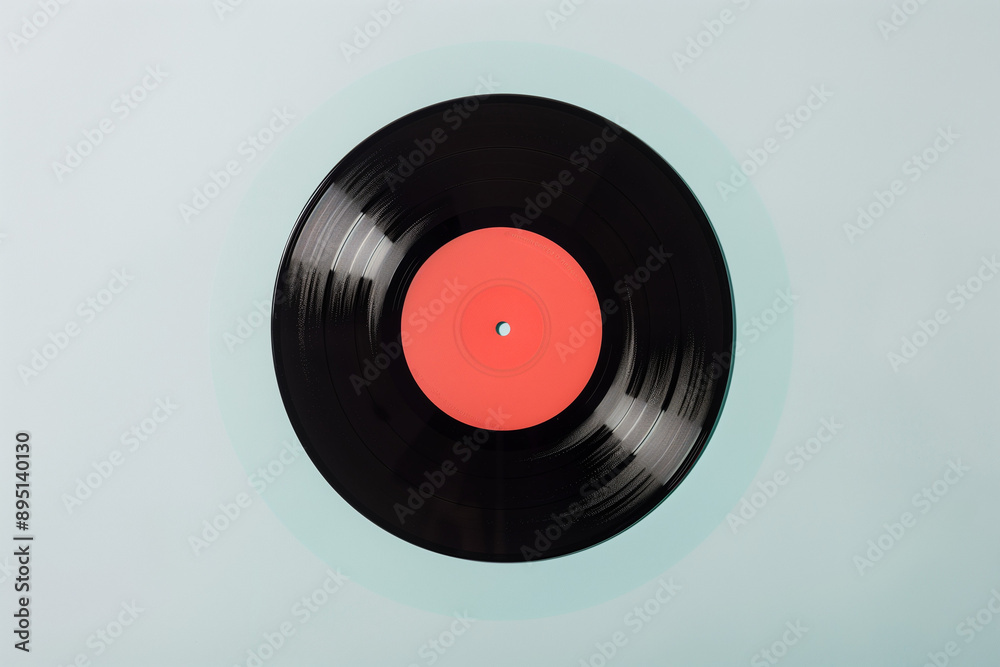 Obraz premium Vinyl Record on Blue Background