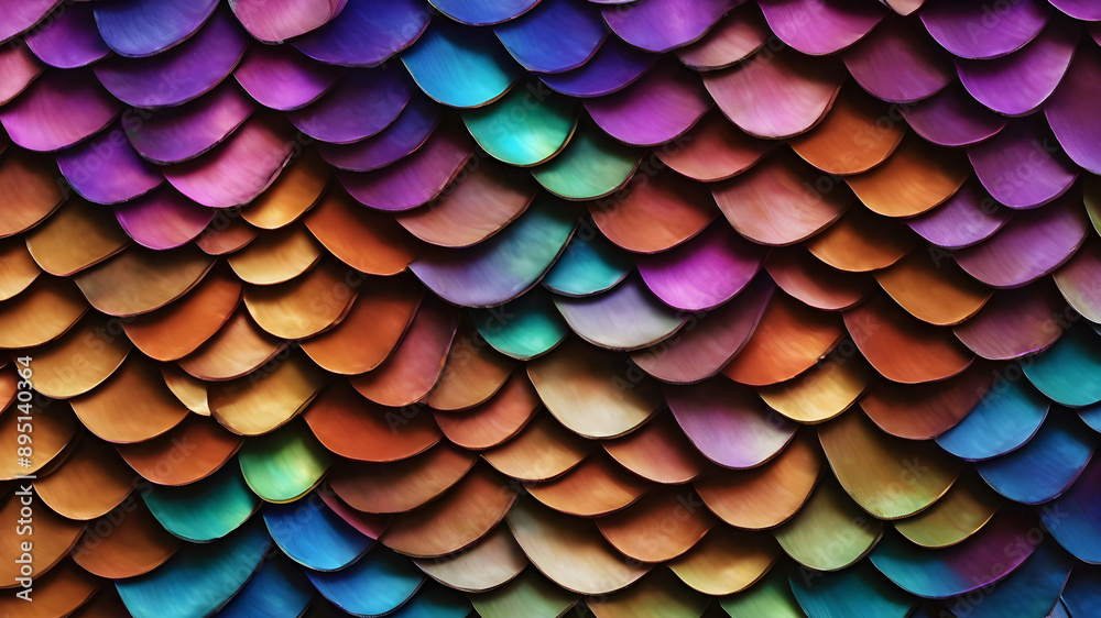 Fish scales with iridescent colors and details. Generative AI Fish scales with iridescent colors and details. Generative AI