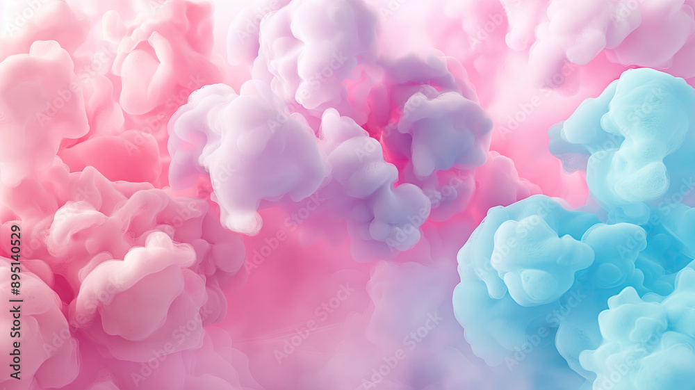 Fototapeta premium Colorful cotton candy in soft pastel color background