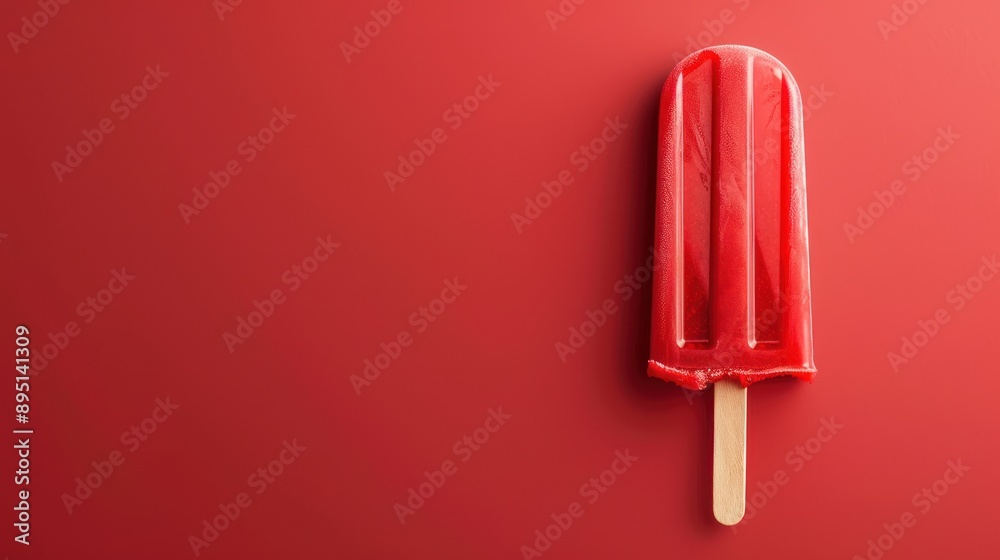 a red popsicle on a red background a red popsicle on a red background