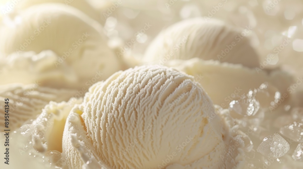 close up of several scoops of vanilla ice cream close up of several scoops of vanilla ice cream