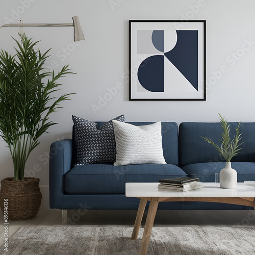 Scandinavian home interior design of modern living room.