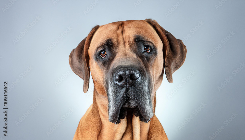 Beagador Dog Portrait with Intense Gaze in Studio Beagador Dog Portrait with Intense Gaze in Studio