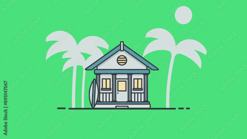 illustration of a house with a tree