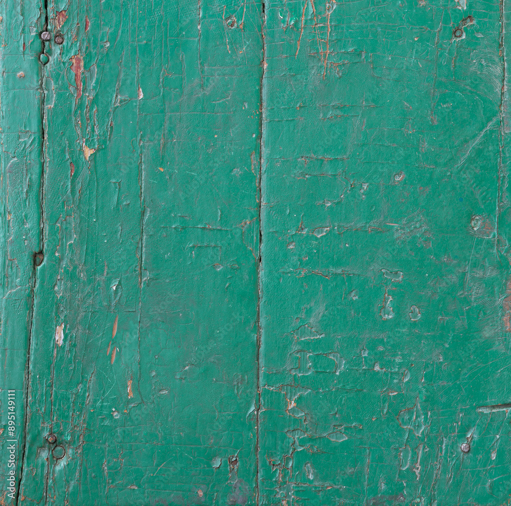 Fototapeta premium old wooden board background painted with green paint