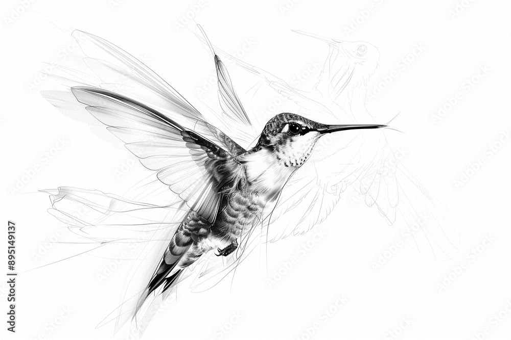 Sketch Of Modern Minimalistic Tattoo Of A Tiny Bird Tattoo Using