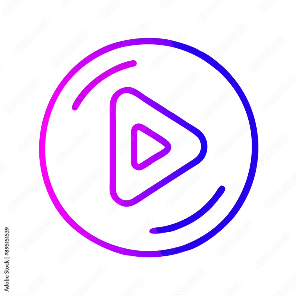 Gradient Neon Play Button Icon, Pink and Purple, Digital Media Symbol Gradient Neon Play Button Icon, Pink and Purple, Digital Media Symbol