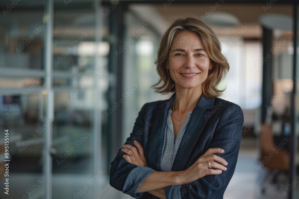 Woman in Office with Arms Crossed Woman in Office with Arms Crossed