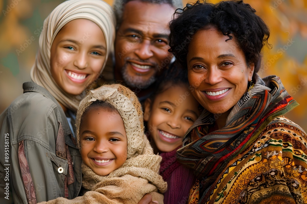Mixed race families sharing cultural tradition.