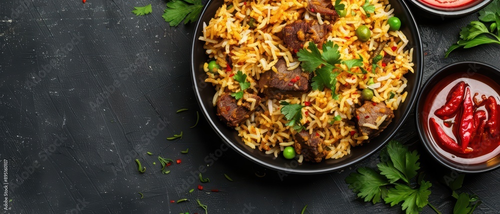 Biryani is an explosion of aromatic spices with vibrant grains of rice and tender pieces of marinated meat