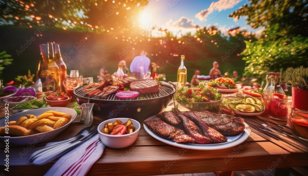 BBQ party meat and vegetable variety food BBQ party meat and vegetable variety food