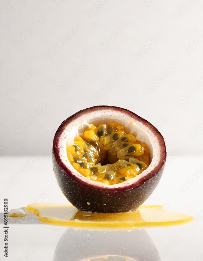 macro photography of a freshly cut passion fruit macro photography of a freshly cut passion fruit