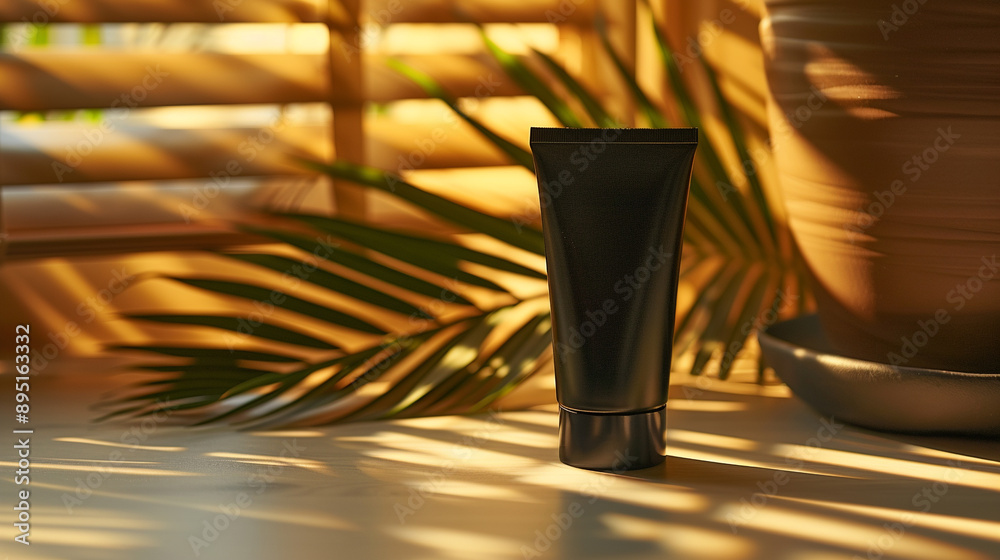 Template of a tube of sun cream on the background of presentation, cosmetics Template of a tube of sun cream on the background of presentation, cosmetics