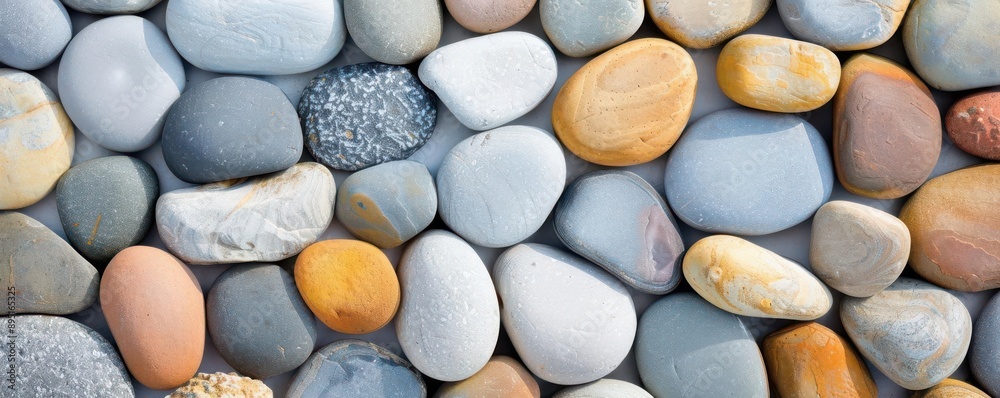 Colorful smooth stones arranged in a beautiful natural pattern for versatile backgrounds Colorful smooth stones arranged in a beautiful natural pattern for versatile backgrounds