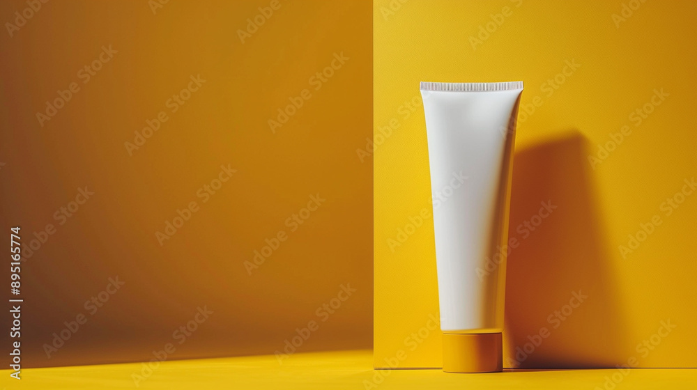Template of a tube of sun cream on the background of presentation, cosmetics Template of a tube of sun cream on the background of presentation, cosmetics