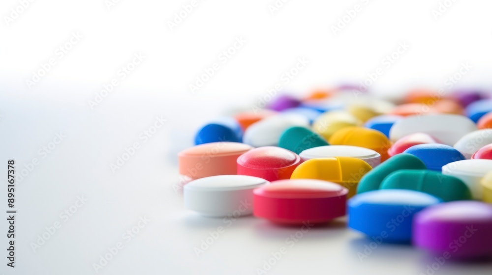 Colorful pills on a white background. Colorful pills on a white background.