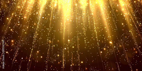 Golden Rain Abstract Background