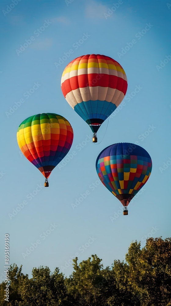 Fototapeta premium Colorful Hot Air Balloons Soaring in the Sky