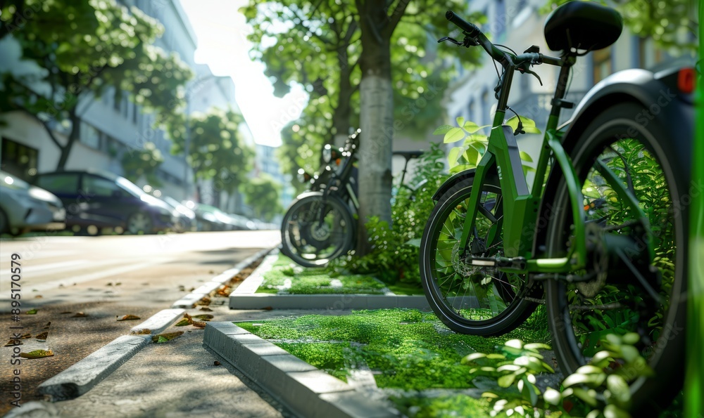 Green transportation solutions like electric vehicles and bike-sharing programs reducing greenhouse gas emissions Green transportation solutions like electric vehicles and bike-sharing programs reducing greenhouse gas emissions