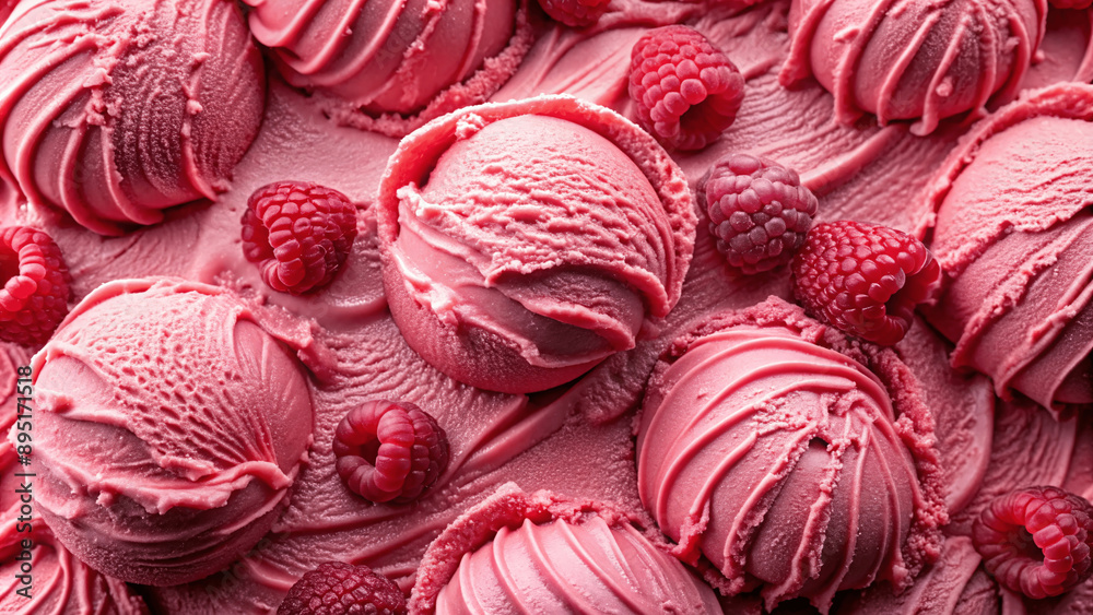 Fototapeta premium raspberry ice cream texture background