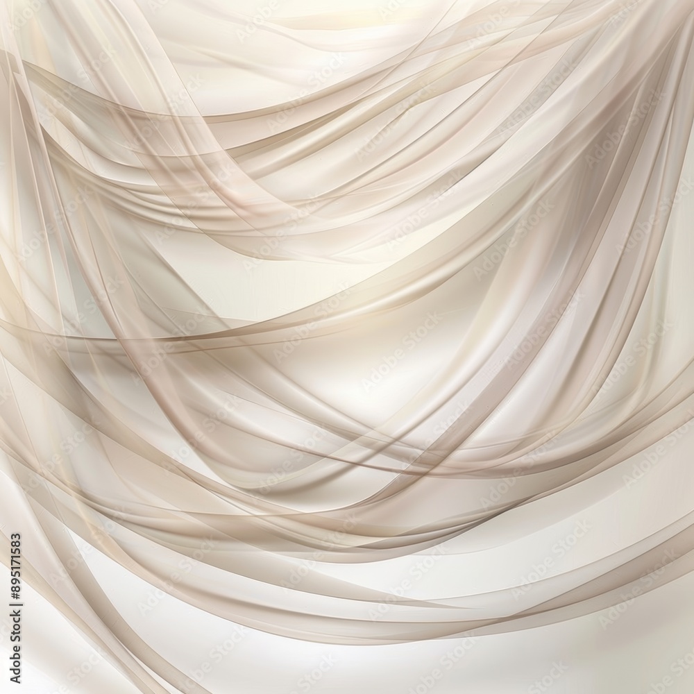 Obraz premium Abstract Flowing Brown Fabric Background, Elegant Waves of Transparent Material, Luxurious Design