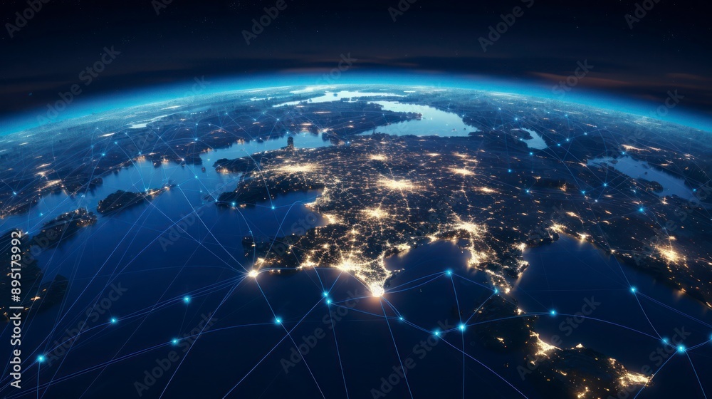 Global network connections over the globe Global network connections over the globe
