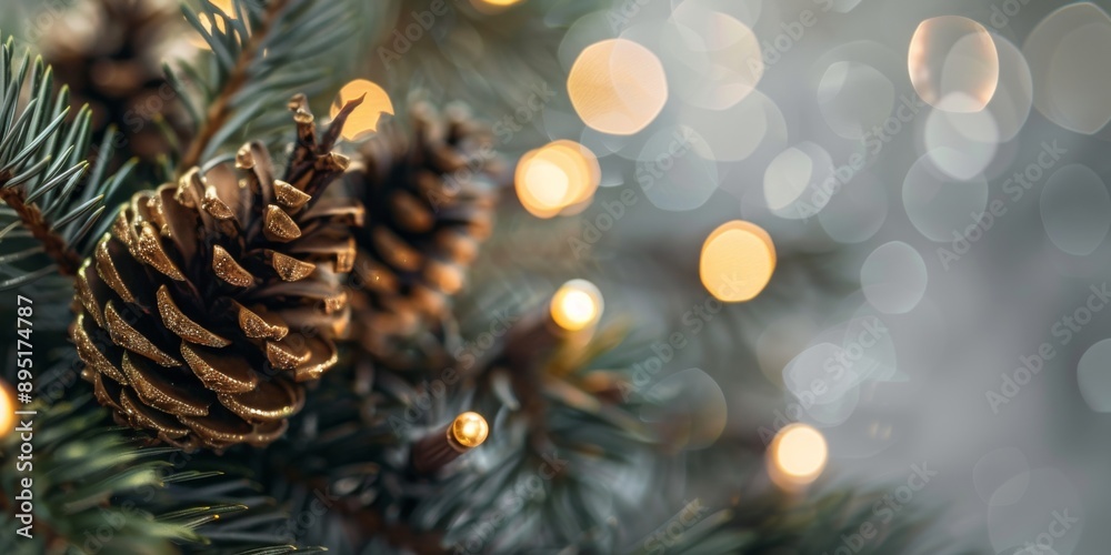 For a cozy winter vibe, arrange pine cones and lights against a blurred bokeh background. This will infuse your space with warmth and festive cheer, creating a delightful atmosphere For a cozy winter vibe, arrange pine cones and lights against a blurred bokeh background. This will infuse your space with warmth and festive cheer, creating a delightful atmosphere