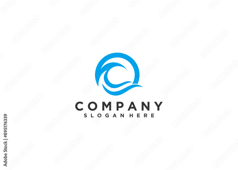 letter o with waves logo icon design vector letter o with waves logo icon design vector
