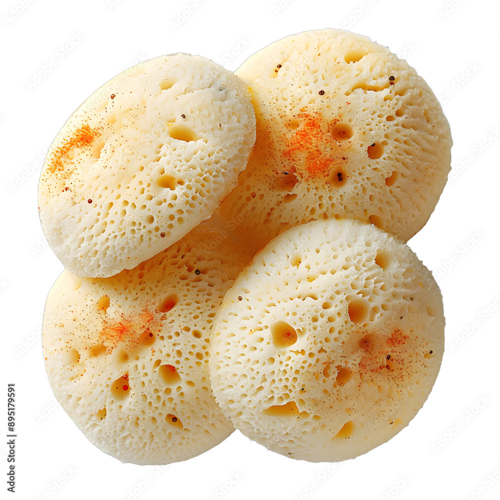 Φωτογραφία [Transparent Background PNG]Close-up of four pieces of Indian idli