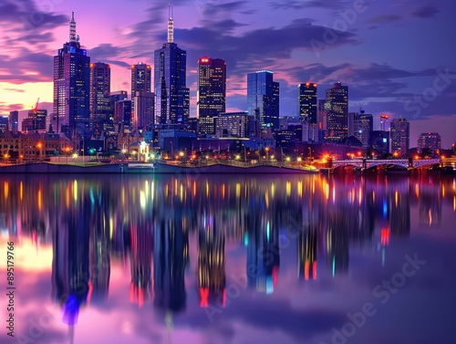 A panoramic view of a city ...