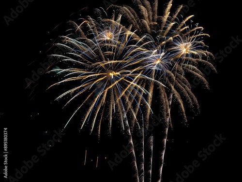 A spectacular fireworks display lighting up the night sky with vibrant colors and patterns.