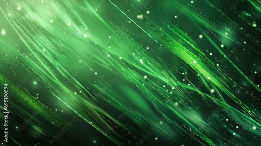 Fototapeta premium An abstract green glowing background