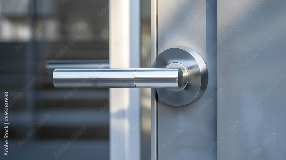 Modern Industrial Door Handle Matte Finish Mockup ,empty space Modern Industrial Door Handle Matte Finish Mockup ,empty space