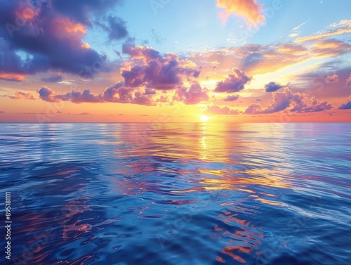 A tranquil ocean scene at s...