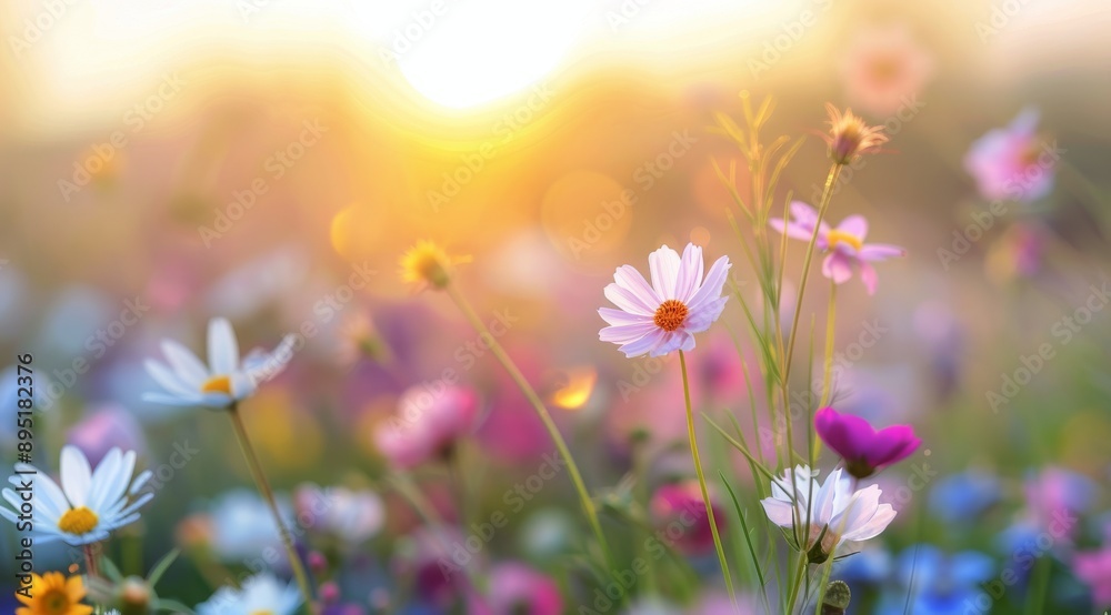 Sunset Field Flowers Sunset Field Flowers