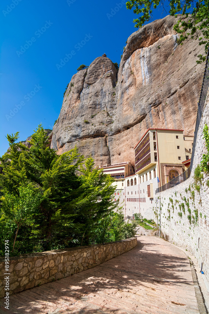 View of the Monastery Of Mega Spilaio in Kalavryta, Greece. View of the Monastery Of Mega Spilaio in Kalavryta, Greece.