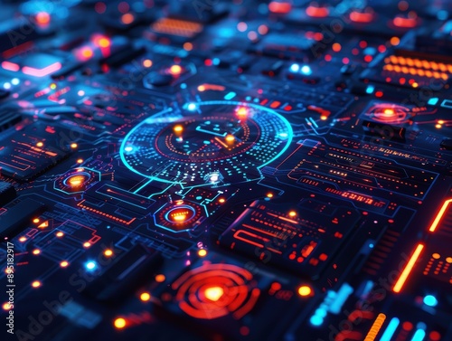 Futuristic artificial intel...