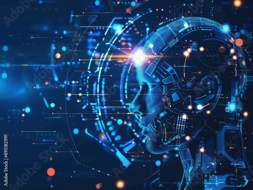 Futuristic artificial intel...