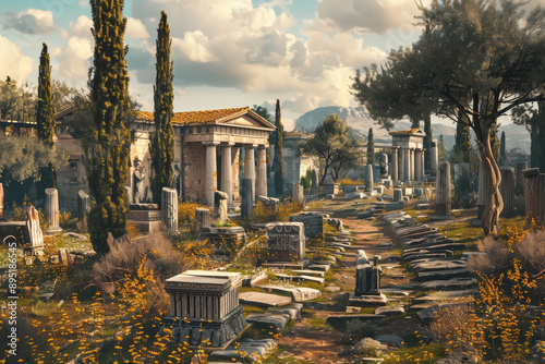 Ancient Greek city of Thebes, photo