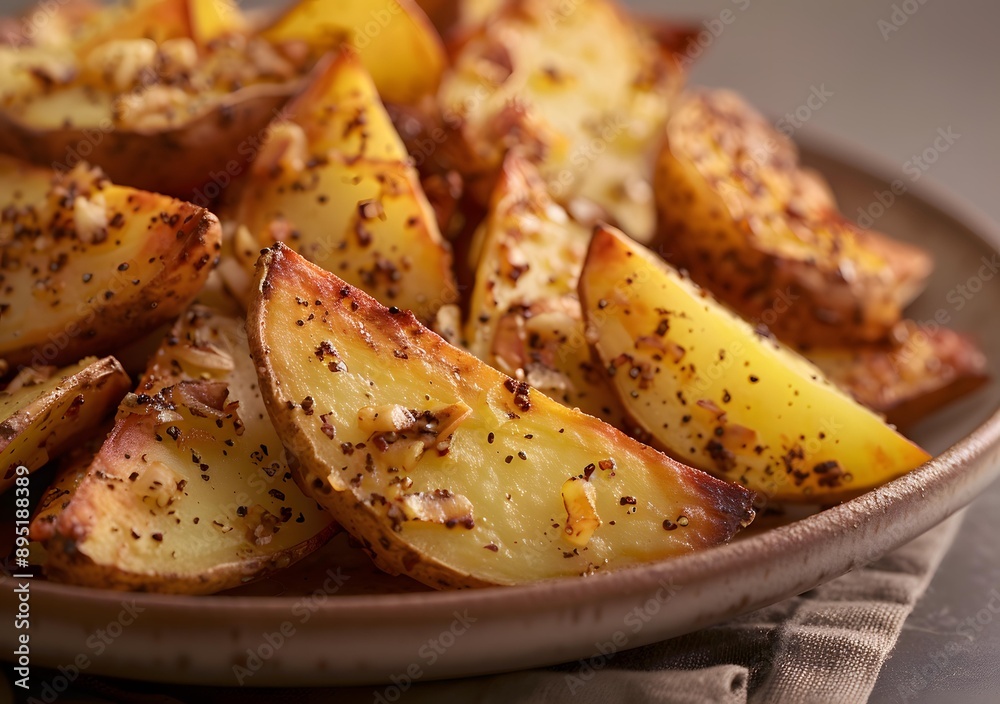 Baked Potato Wedges with Garlic and Herbs Baked Potato Wedges with Garlic and Herbs