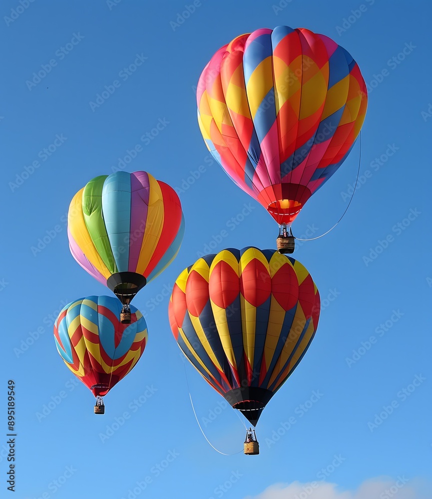 Naklejka premium Colorful Hot Air Balloons Soaring Through the Sky