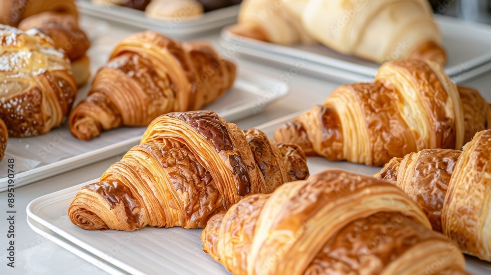 Freshly baked croissants with golden layers, perfect for breakfast or brunch, showcasing a variety of flaky pastries. Freshly baked croissants with golden layers, perfect for breakfast or brunch, showcasing a variety of flaky pastries.