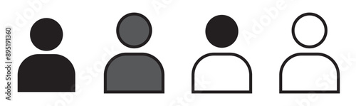 Monochrome icon. User icon in flat style, Person icon, User icon for web site,User profile login or access authentication icon. vector illustration