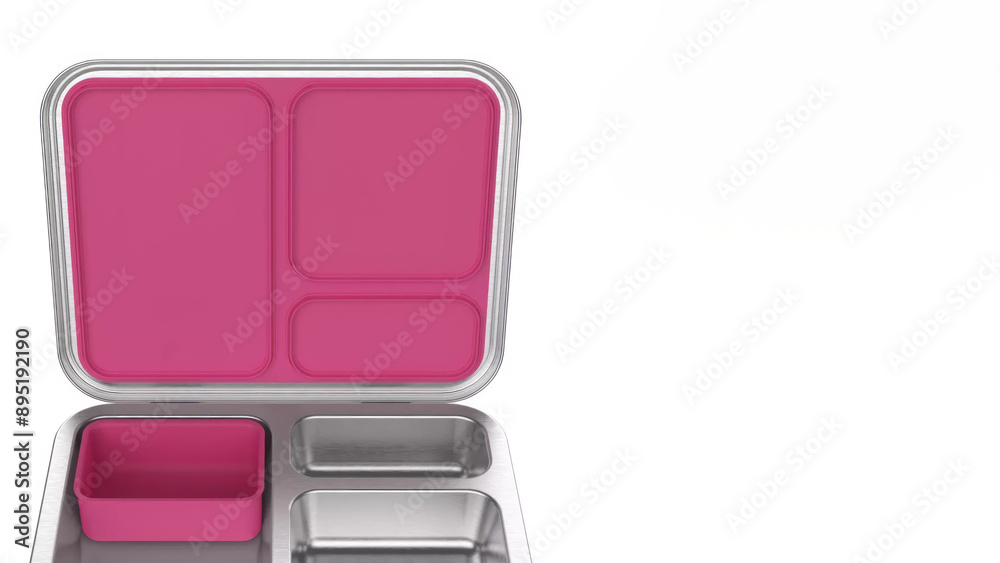 Closeup of small bento lunchbox isolated on copy-space background. Closeup of small bento lunchbox isolated on copy-space background.